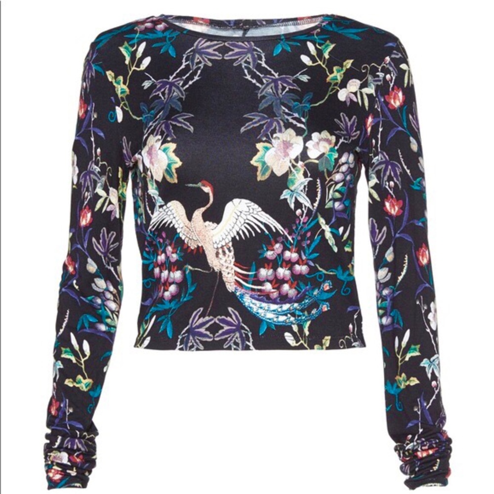 Alice + Olivia Delaina Floral Crop Top